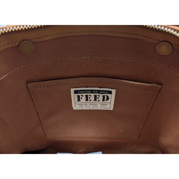 Feed Eleanor Brown Reusable Eco Market Canvas Bag Leather Tote Boho Sustainable - Picture 8 of 11